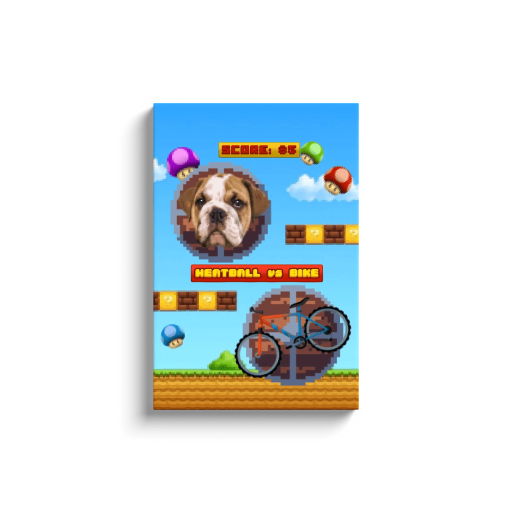 Retro Video Game Personalized Pet Canvas