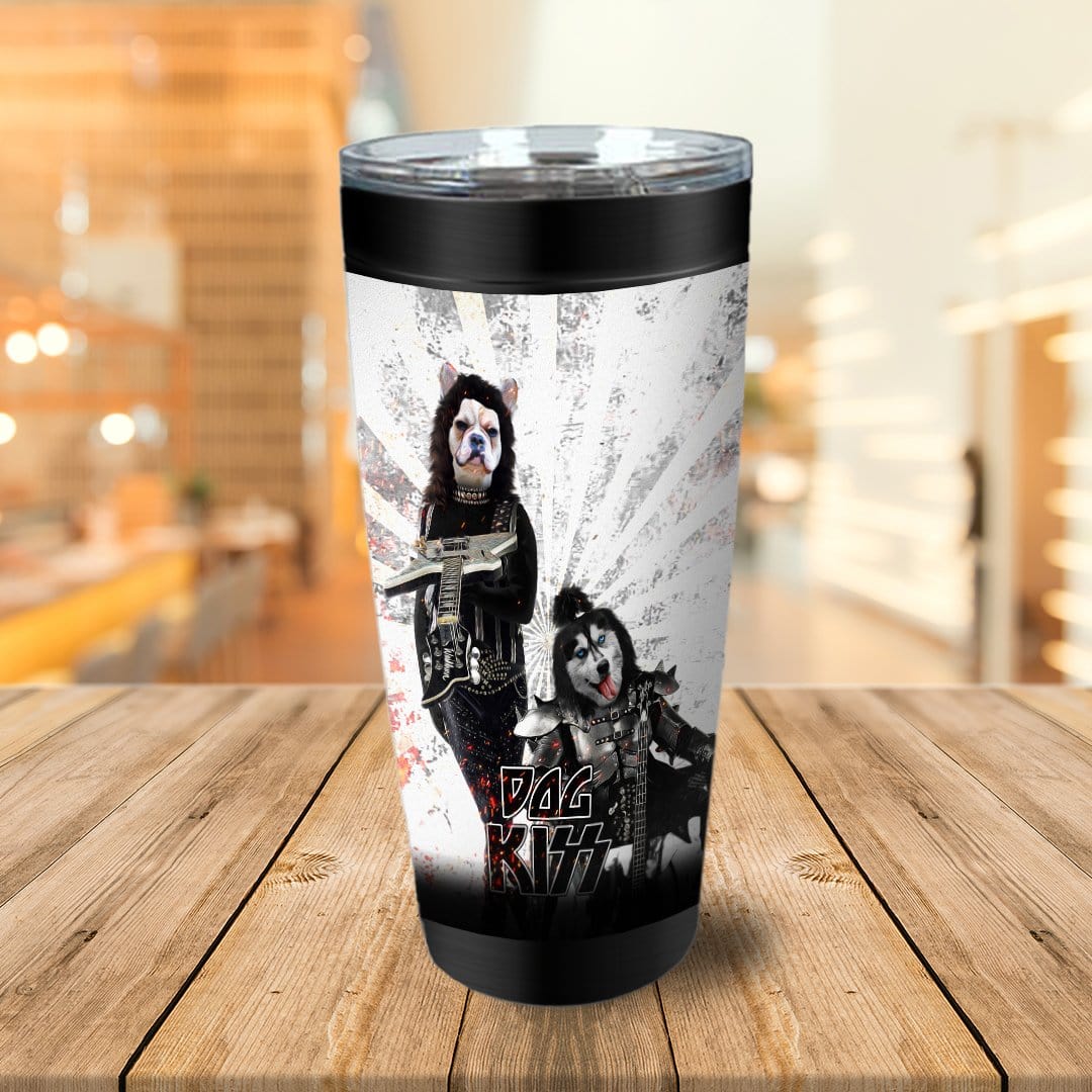 &#39;Kiss Doggos&#39; Personalized 2 Pet Tumbler