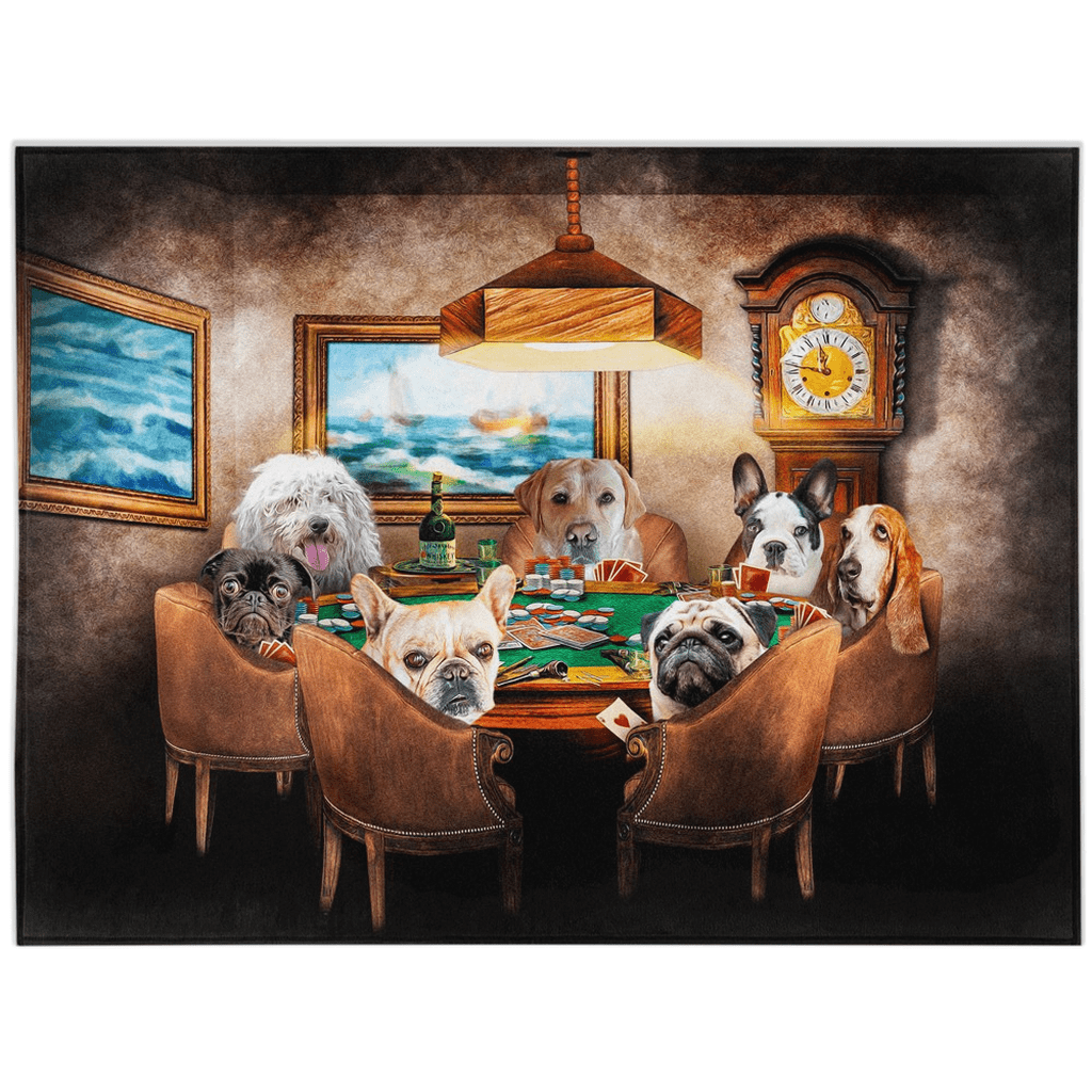 Manta personalizada para 7 mascotas &#39;The Poker Players&#39; 