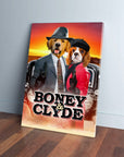 'Boney and Clyde' Personalized 2 Pet Canvas