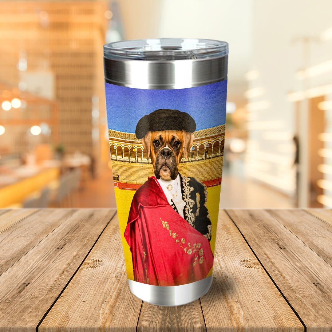 &#39;The Bull Fighter&#39; Personalized Tumbler