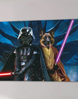 'Darth Woofer & Jedi-Doggo' Personalized 2 Pet Canvas