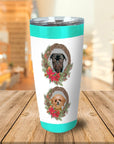 2 Pet Personalized Christmas Wreath Tumbler