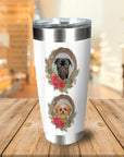 2 Pet Personalized Christmas Wreath Tumbler