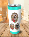 3 Pet Personalized Christmas Wreath Tumbler