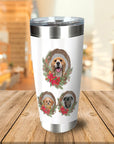 3 Pet Personalized Christmas Wreath Tumbler