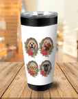 4 Pet Personalized Christmas Wreath Tumbler