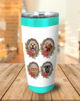 4 Pet Personalized Christmas Wreath Tumbler