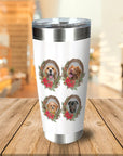 4 Pet Personalized Christmas Wreath Tumbler