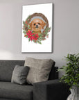 Personalized Christmas Wreath Pet Canvas