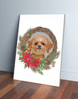 Personalized Christmas Wreath Pet Canvas