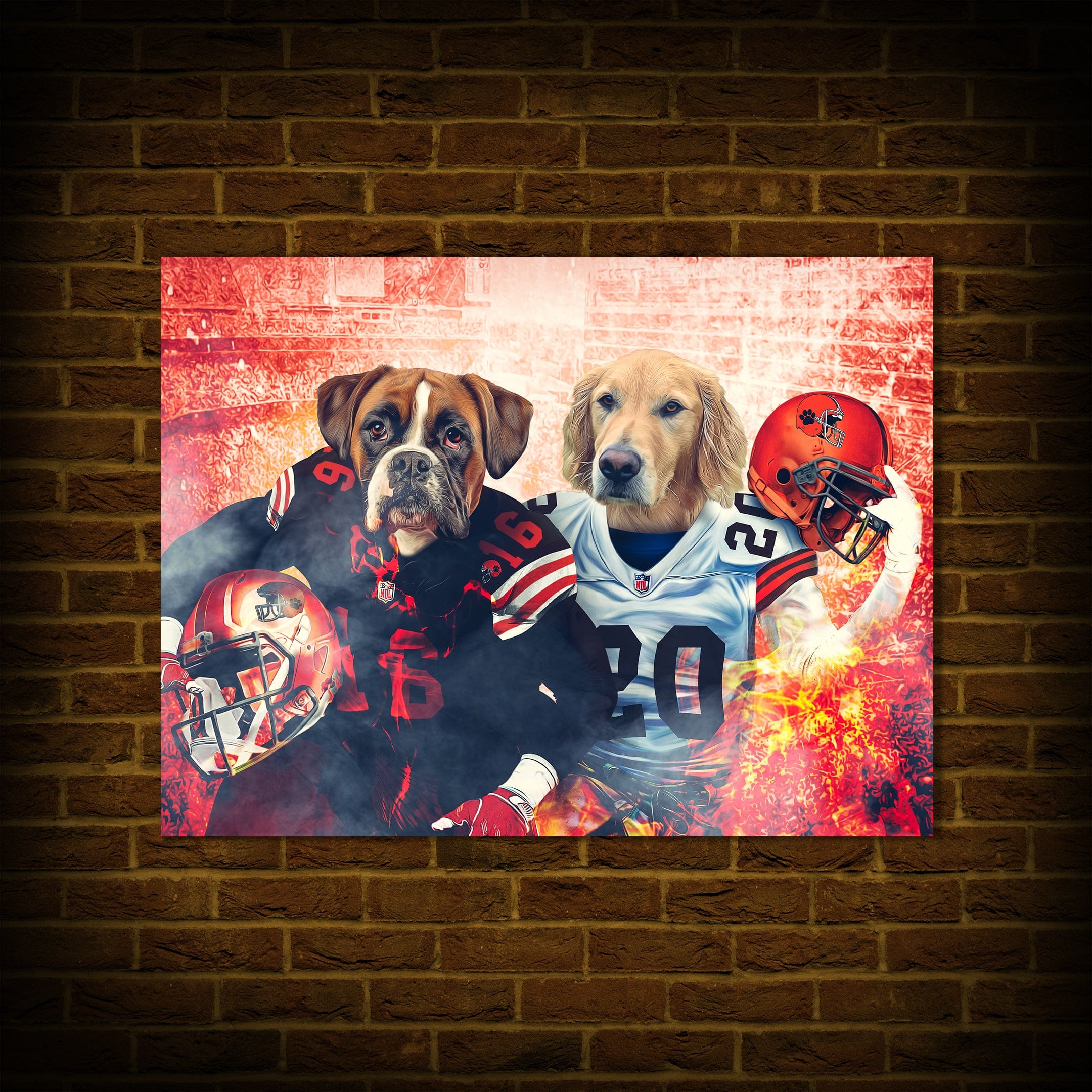 Póster Personalizado para 2 mascotas &#39;Cleveland Doggos&#39;