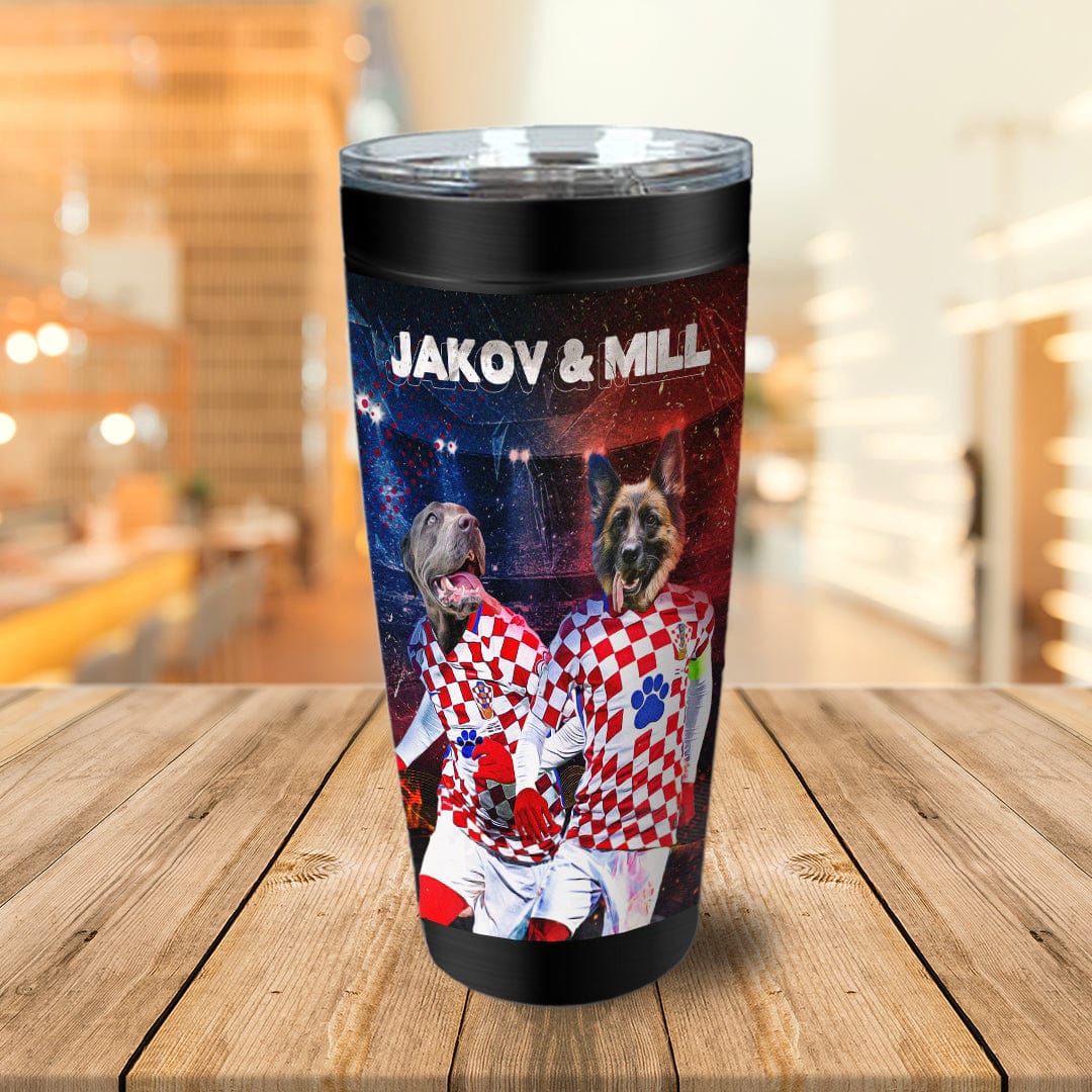 &#39;Croatia Doggos&#39; Personalized 2 Pet Tumbler