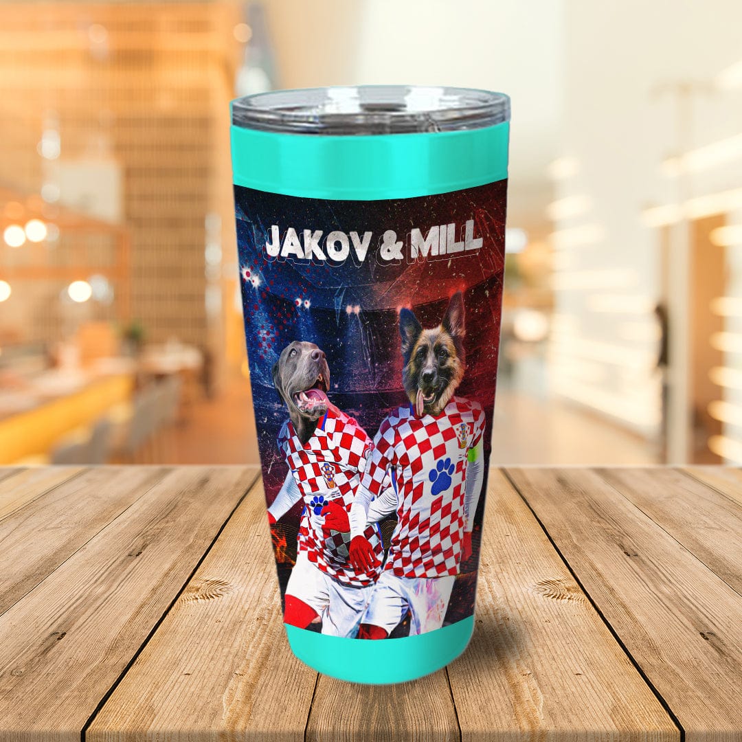 &#39;Croatia Doggos&#39; Personalized 2 Pet Tumbler