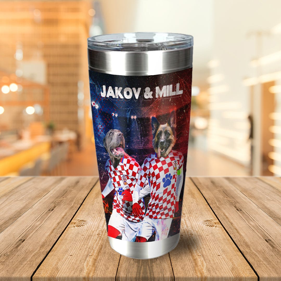 &#39;Croatia Doggos&#39; Personalized 2 Pet Tumbler