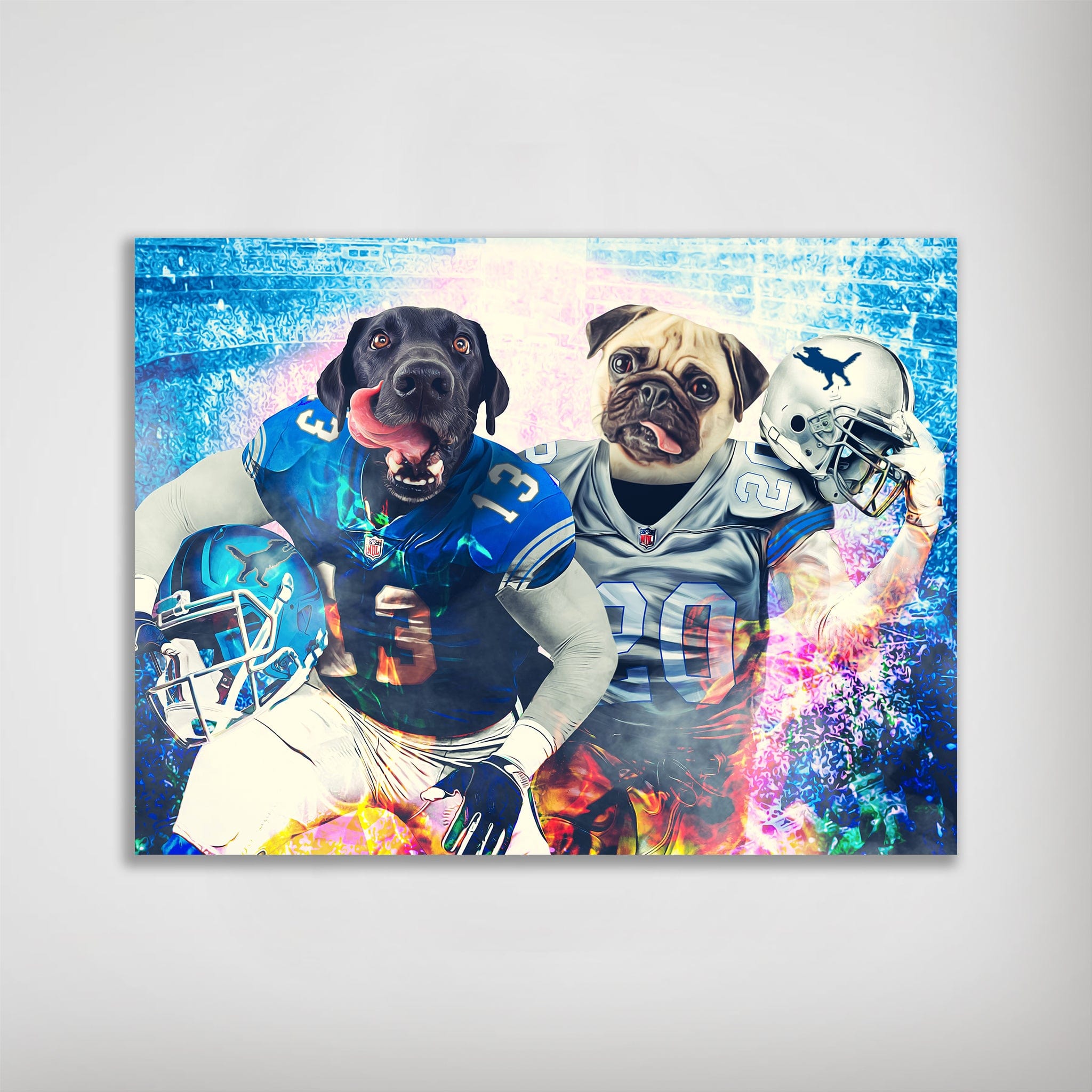 Póster Personalizado para 2 mascotas &#39;Detroit Doggos&#39;