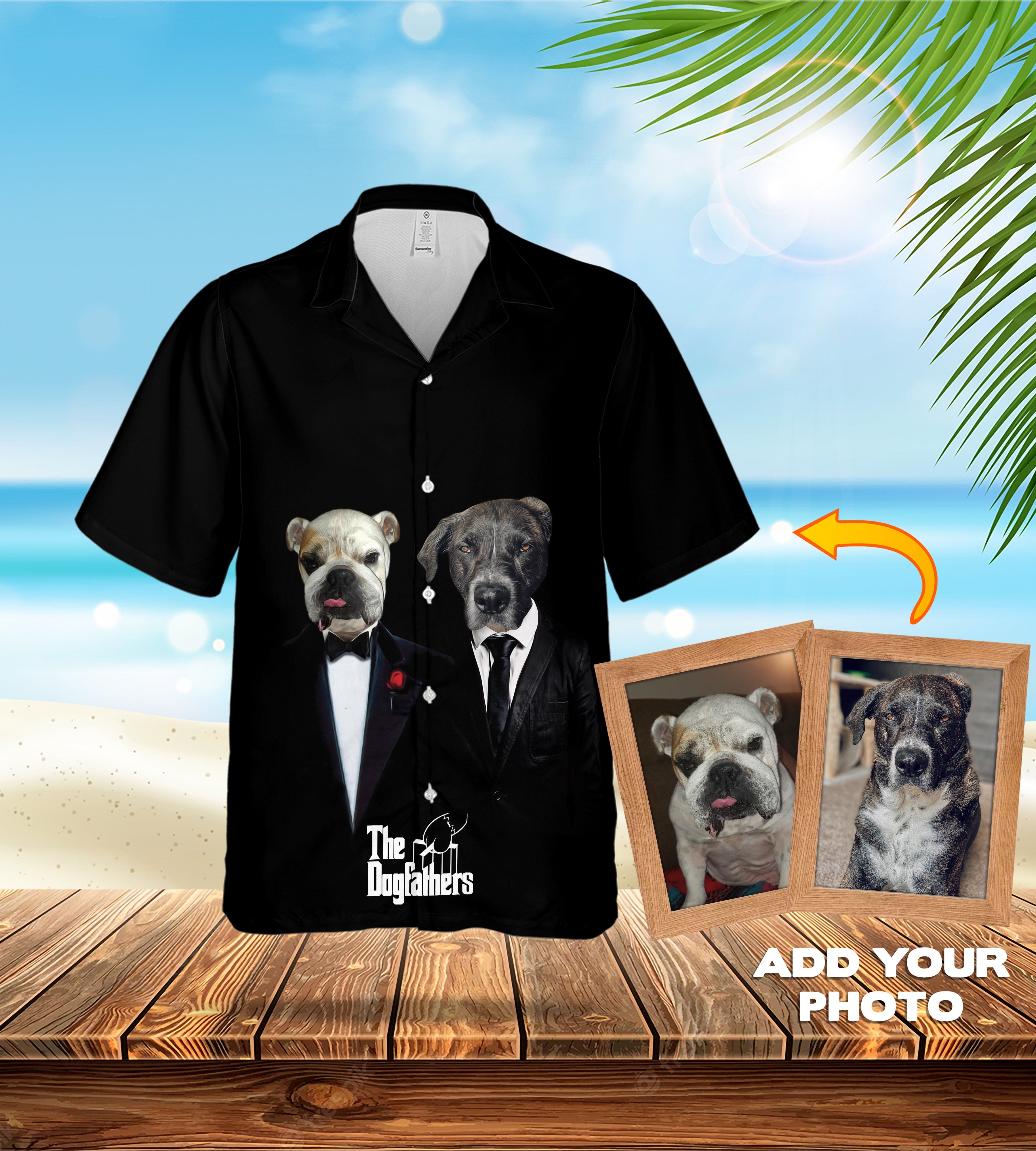 Camisa hawaiana personalizada (The Dogfathers: 1-4 mascotas)