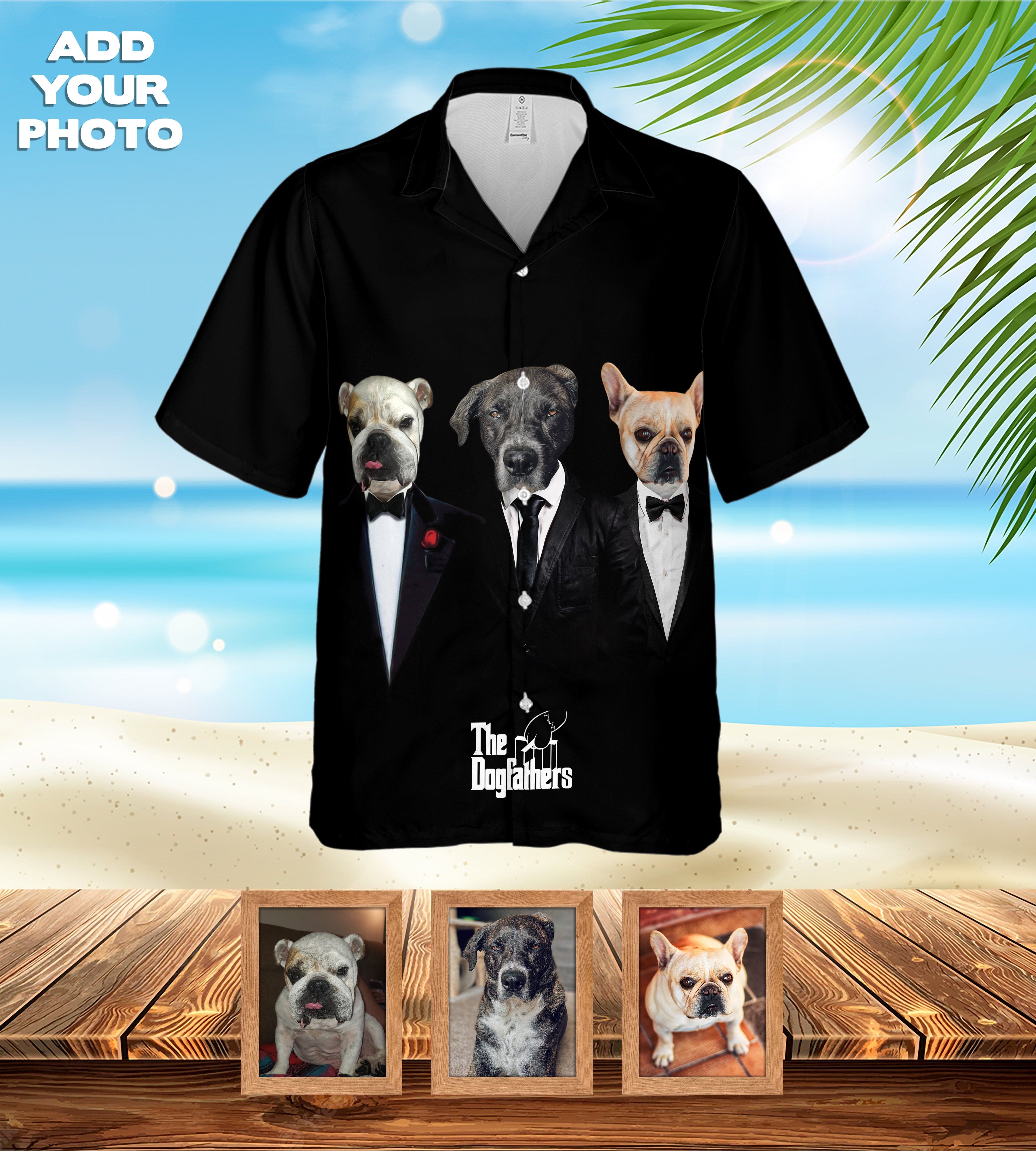 Camisa hawaiana personalizada (The Dogfathers: 1-4 mascotas)