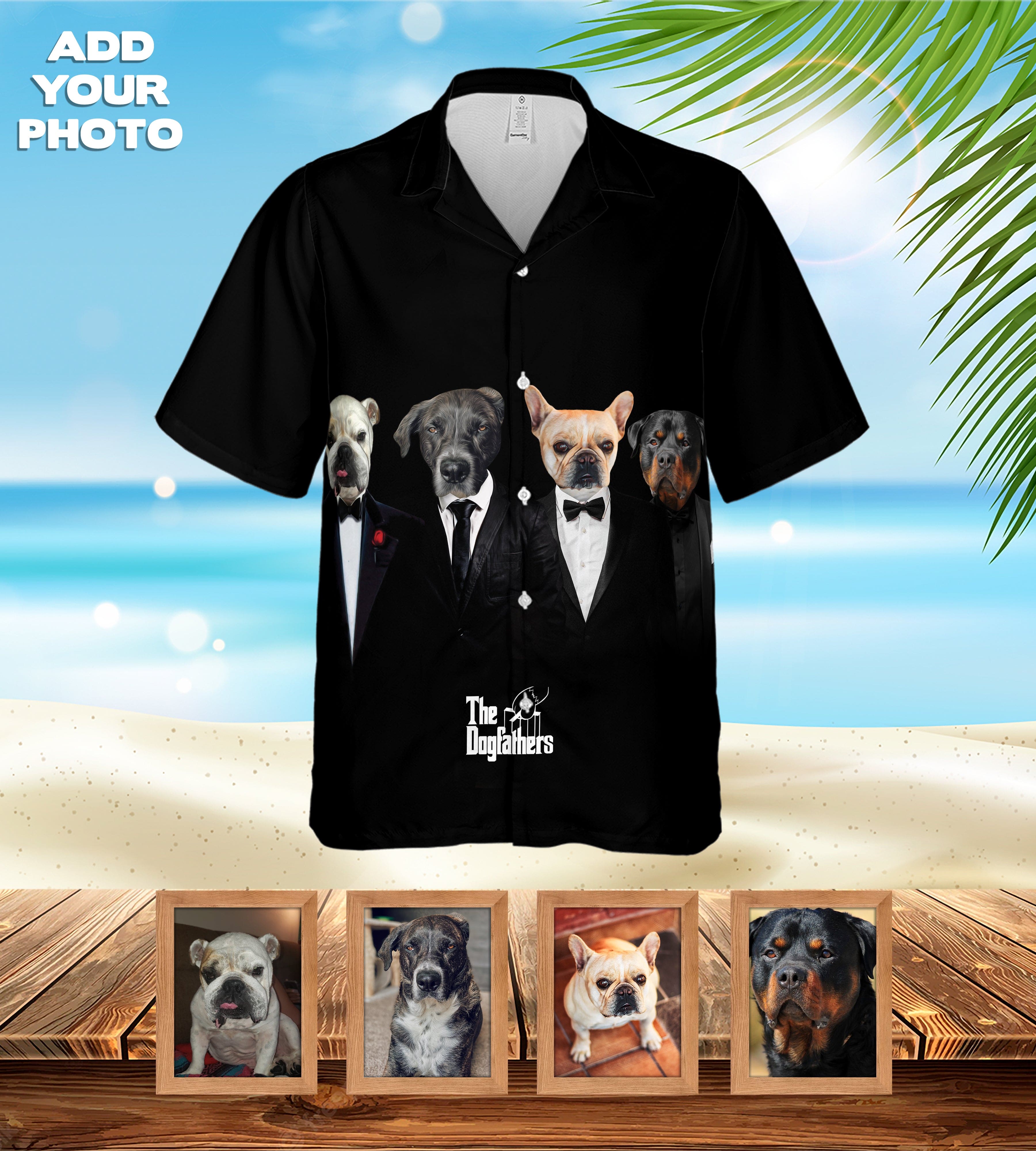 Camisa hawaiana personalizada (The Dogfathers: 1-4 mascotas)