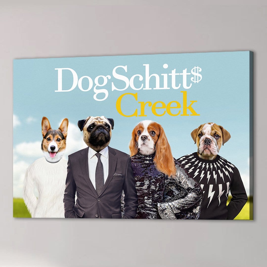 Lienzo personalizado para 4 mascotas &#39;DogSchitt&#39;s Creek&#39;