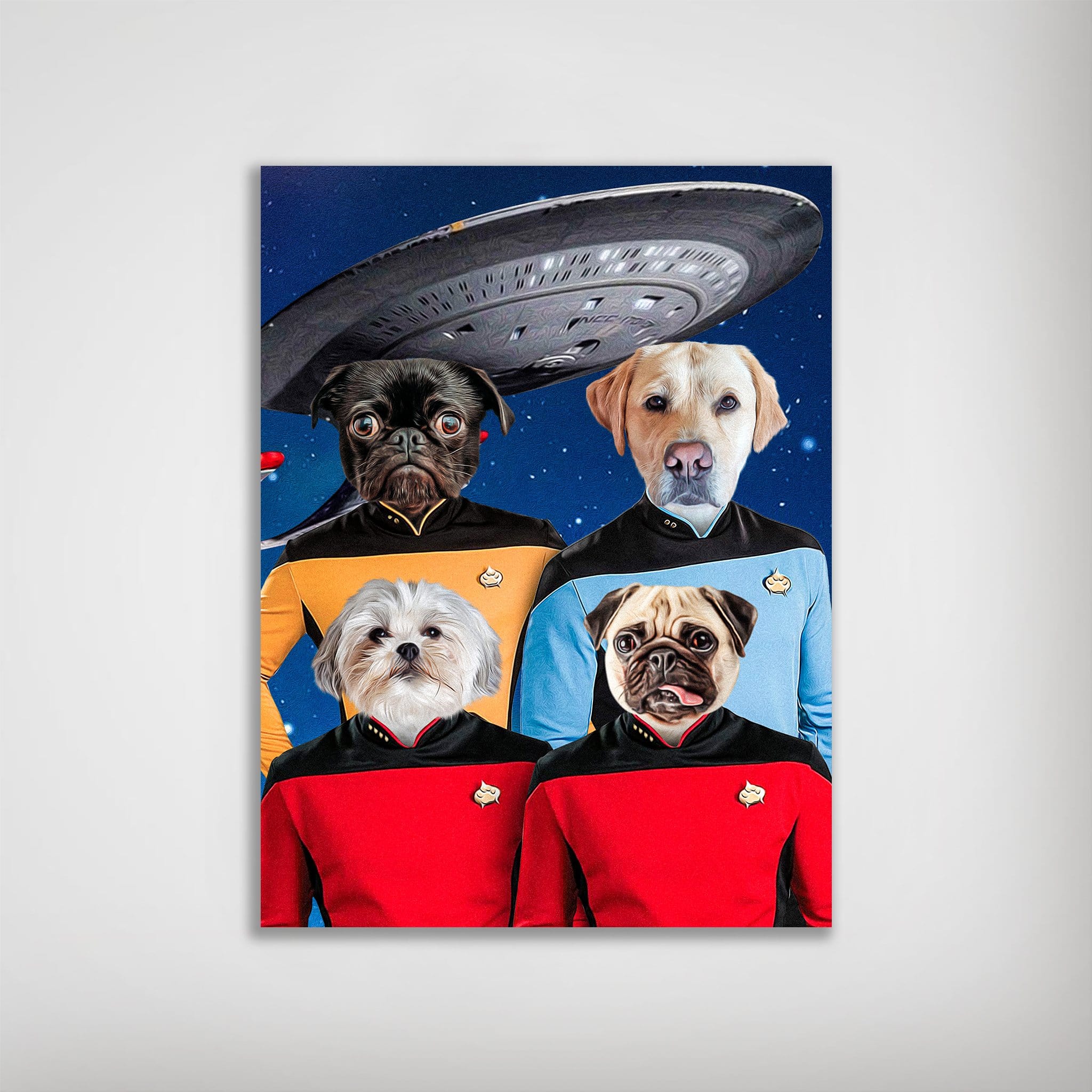 Póster personalizado para 4 mascotas &#39;Doggo-Trek&#39;