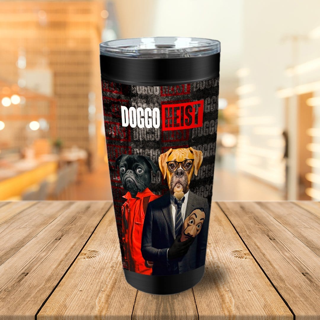 &#39;Doggo Heist&#39; Personalized 2 Pet Tumbler