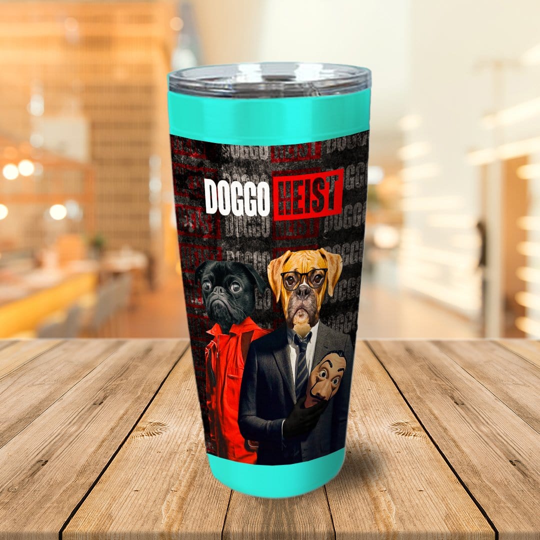 &#39;Doggo Heist&#39; Personalized 2 Pet Tumbler