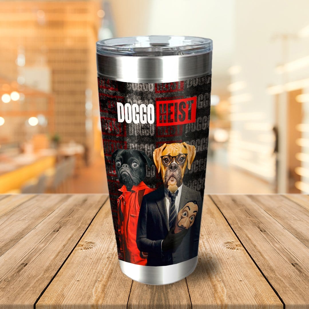 &#39;Doggo Heist&#39; Personalized 2 Pet Tumbler