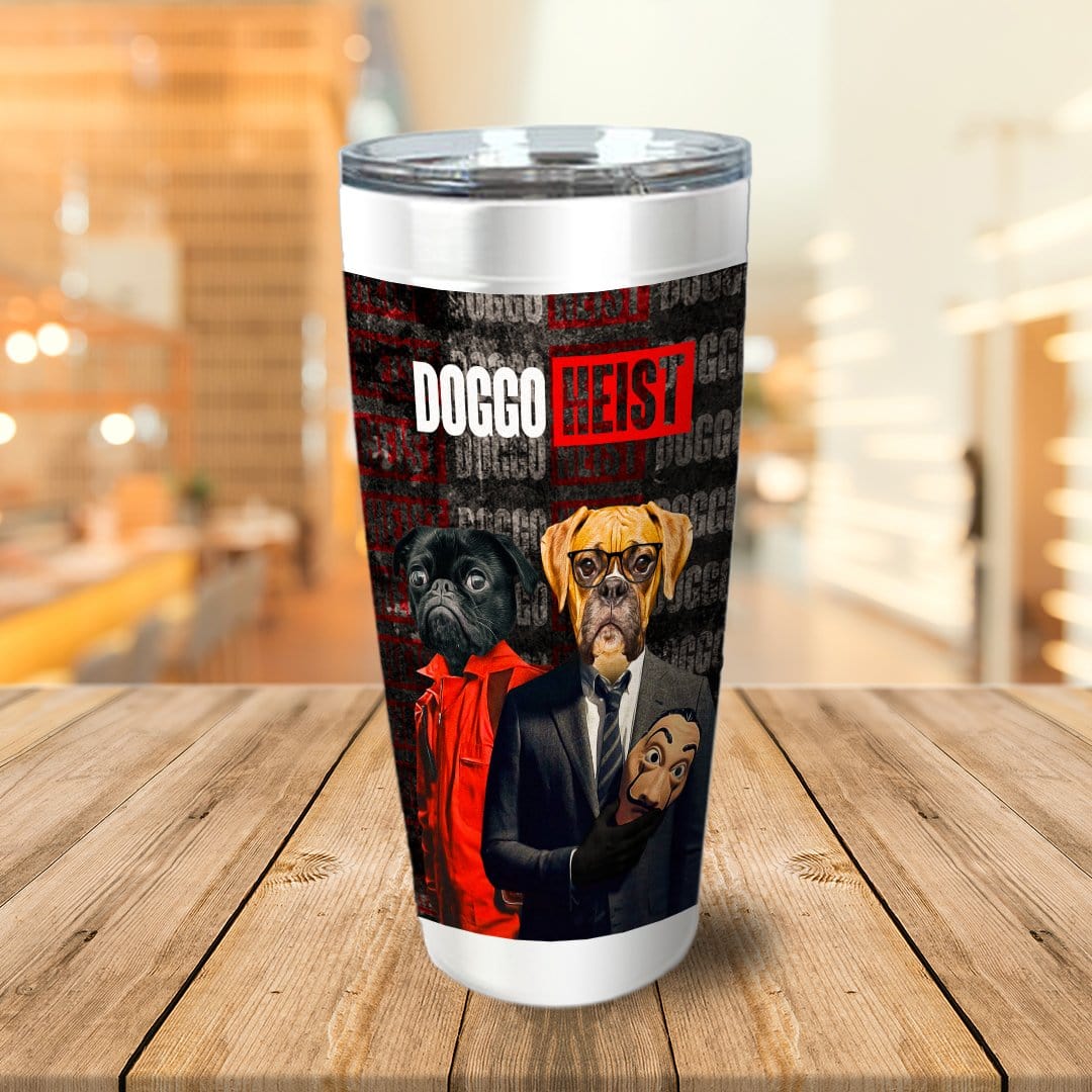 &#39;Doggo Heist&#39; Personalized 2 Pet Tumbler