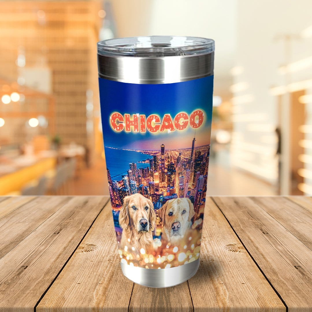 &#39;Doggos Of Chicago&#39; Personalized 2 Pet Tumbler