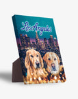 'Doggos of Los Angeles' Personalized 2 Pet Standing Canvas