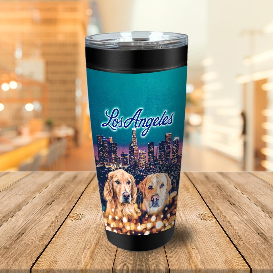 &#39;Doggos of Los Angeles&#39; Personalized 2 Pet Tumbler