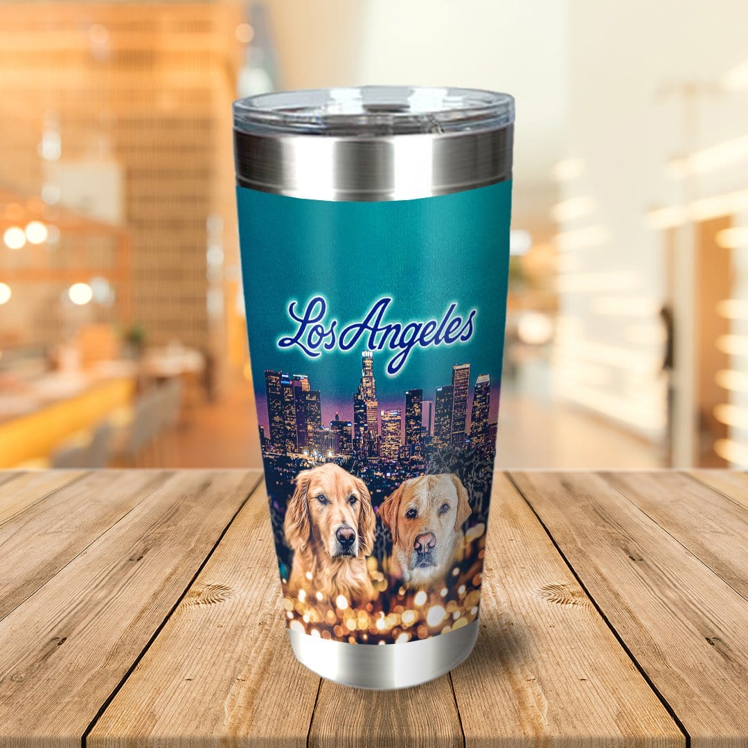 &#39;Doggos of Los Angeles&#39; Personalized 2 Pet Tumbler