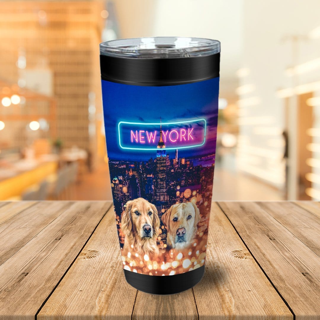 &#39;Doggos of New York&#39; Personalized 2 Pet Tumbler