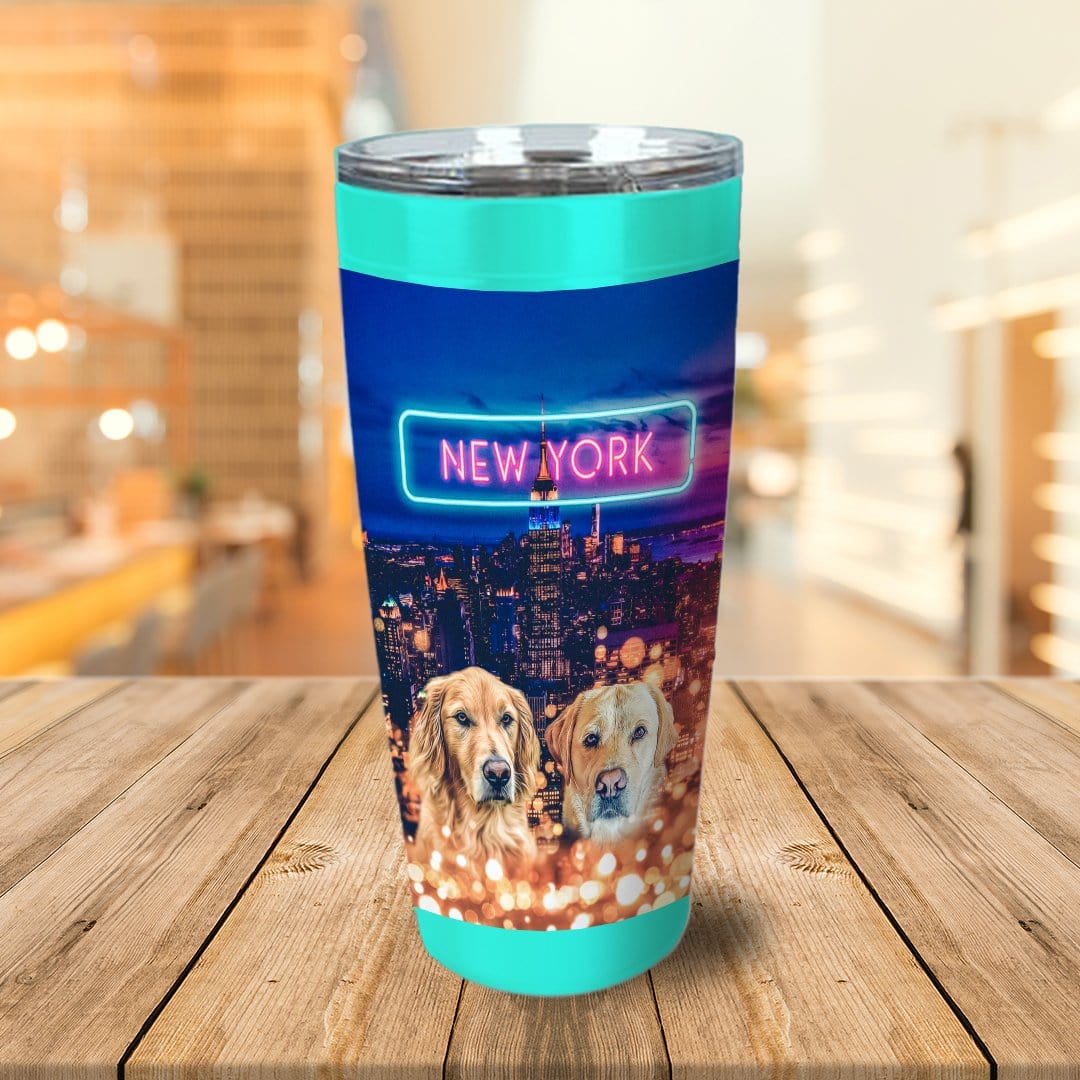 &#39;Doggos of New York&#39; Personalized 2 Pet Tumbler