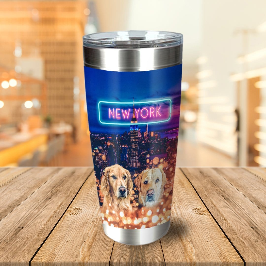 &#39;Doggos of New York&#39; Personalized 2 Pet Tumbler