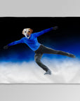 'The Figure Skater' Personalized Pet Blanket