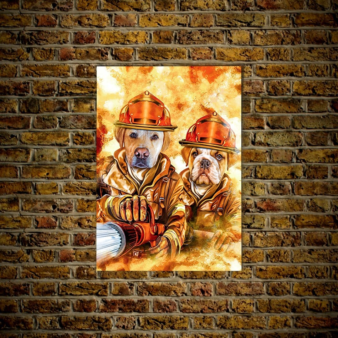 Póster personalizado de 2 mascotas &#39;Los Bomberos&#39;