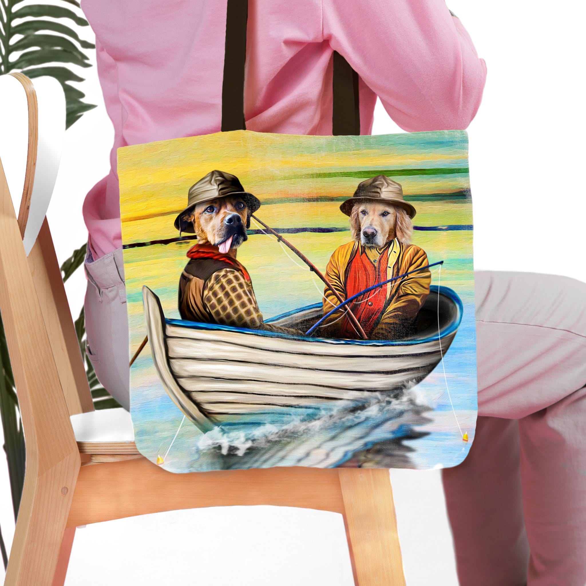 Bolsa Tote Personalizada para 2 Mascotas &#39;Los Pescadores&#39;