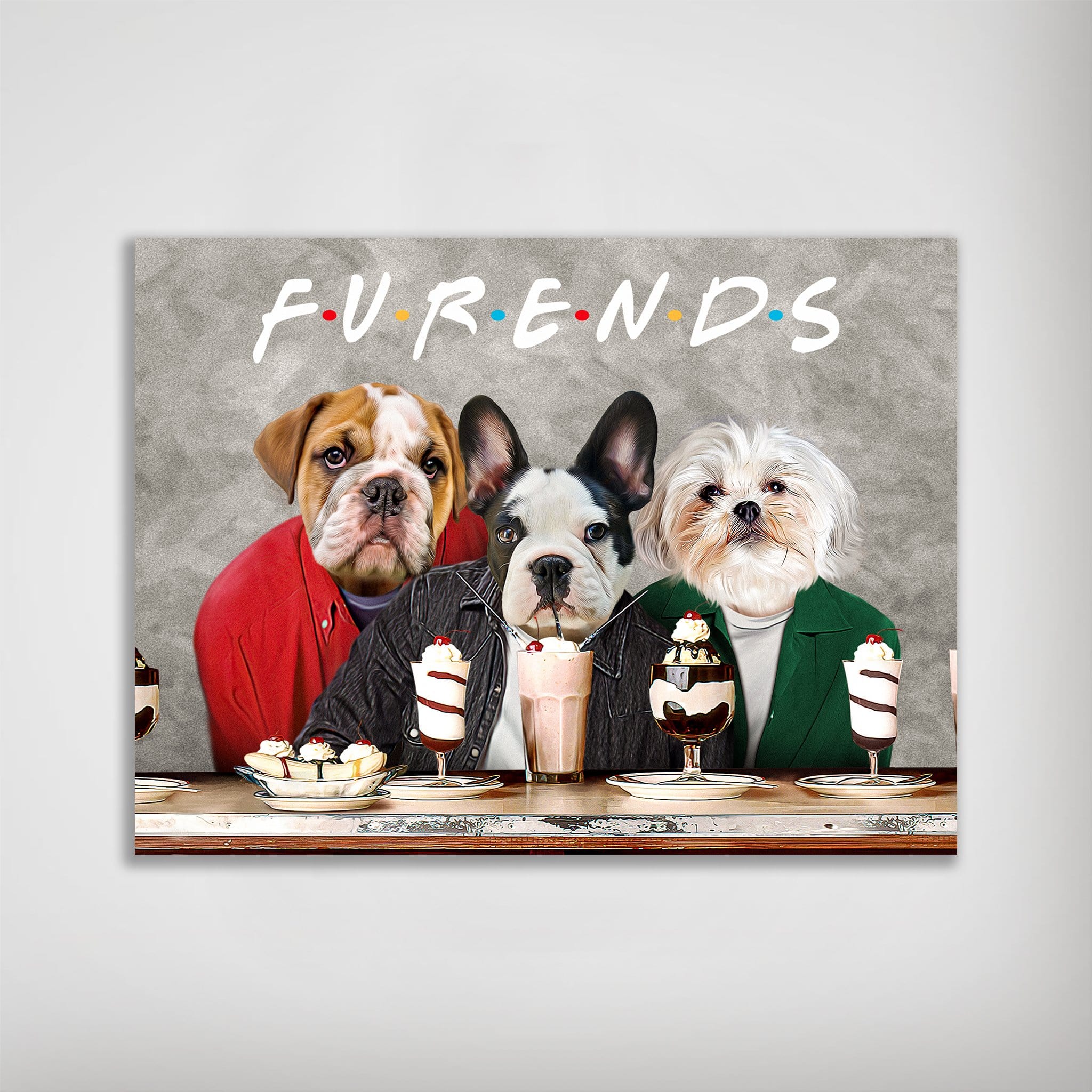 Póster personalizado de 3 mascotas &#39;Furends&#39;