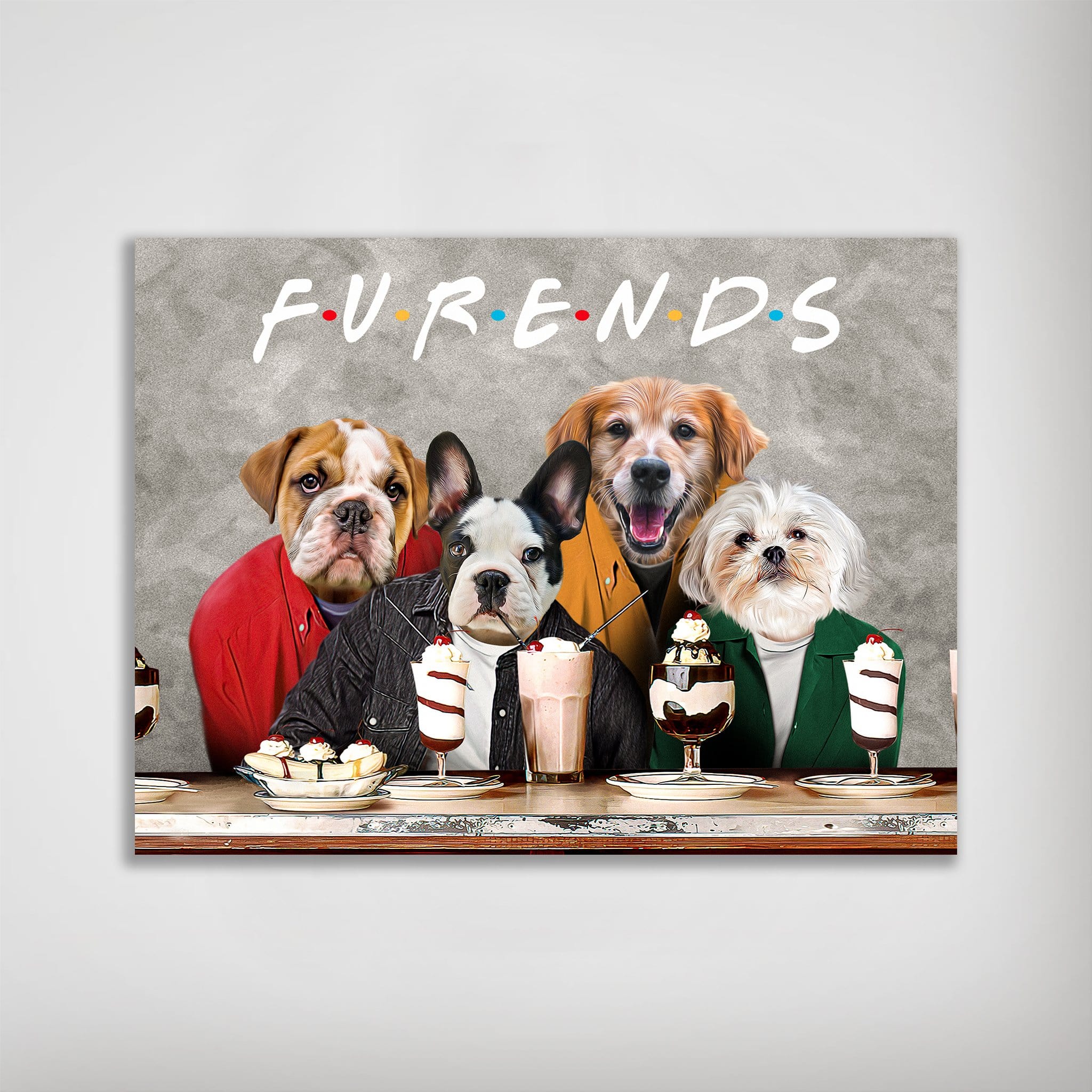 Póster personalizado para 4 mascotas &#39;Furends&#39;