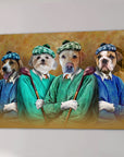 'The Golfers' Personalized 4 Pet Canvas