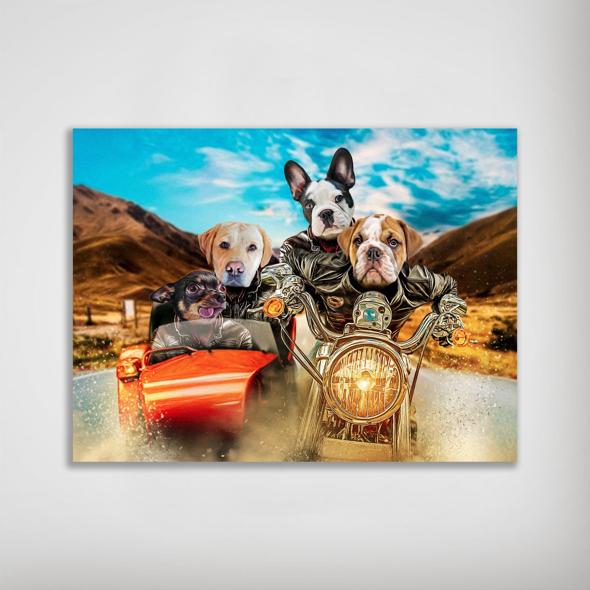 Póster personalizado con 4 mascotas &#39;Harley Wooferson&#39;