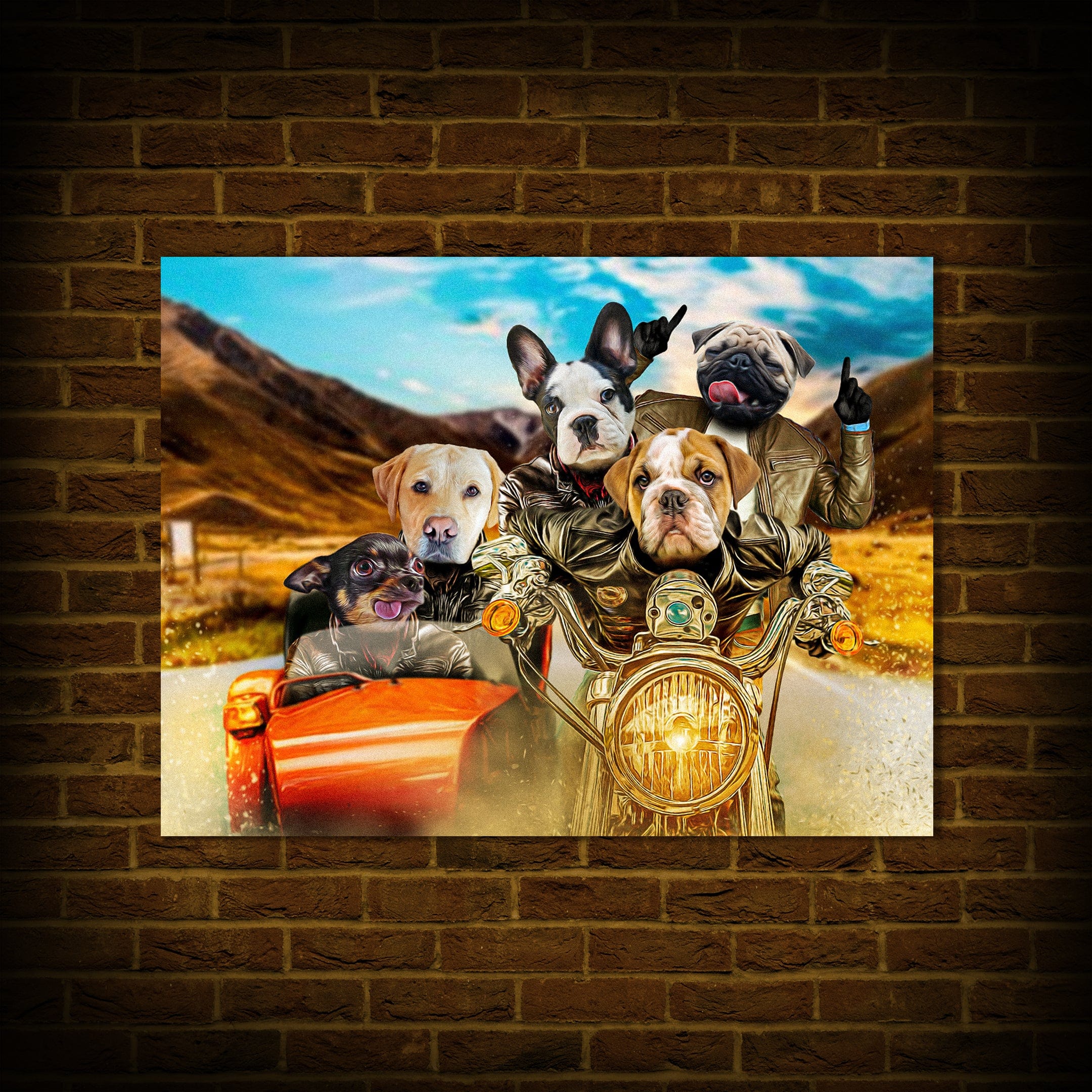 Póster personalizado con 5 mascotas &#39;Harley Wooferson&#39;