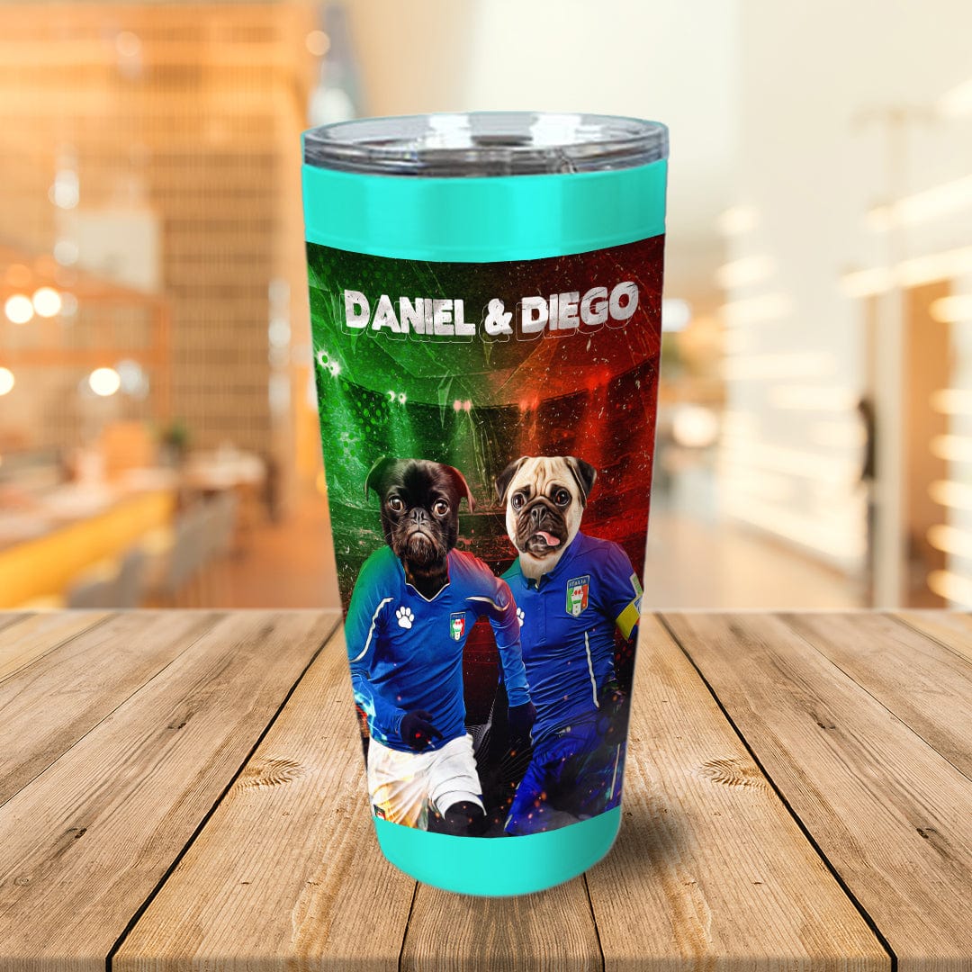 &#39;Italy Doggos&#39; Personalized 2 Pet Tumbler