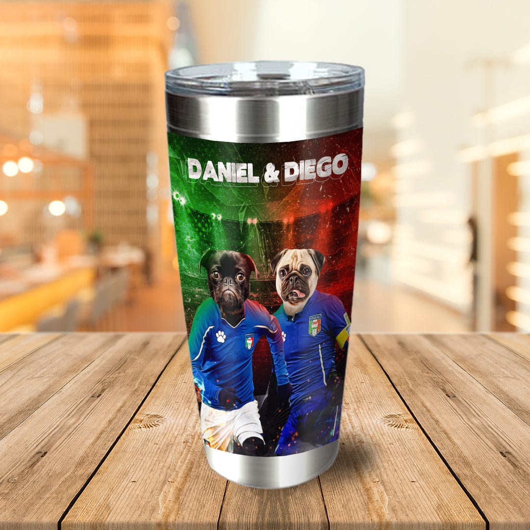 &#39;Italy Doggos&#39; Personalized 2 Pet Tumbler