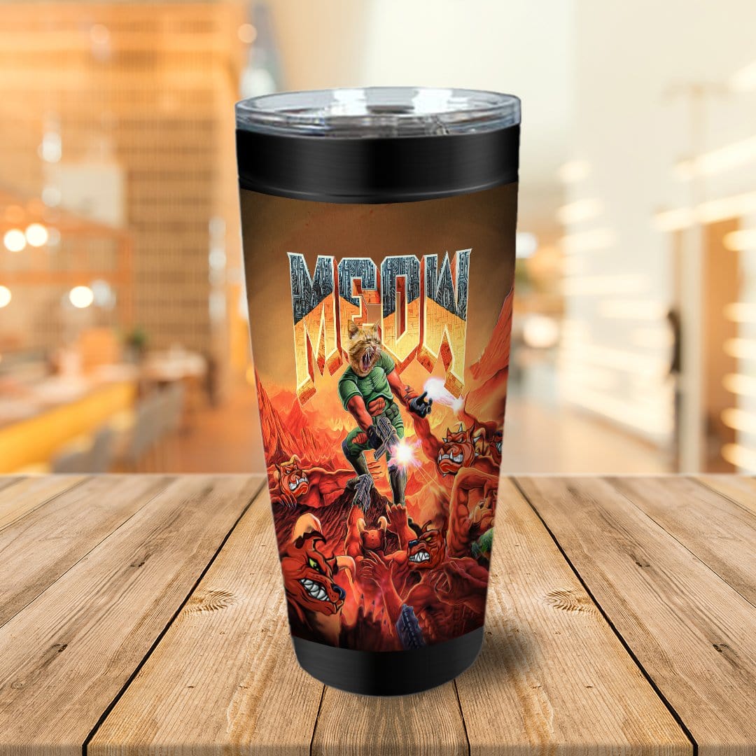 &#39;Meow&#39; Personalized Tumbler