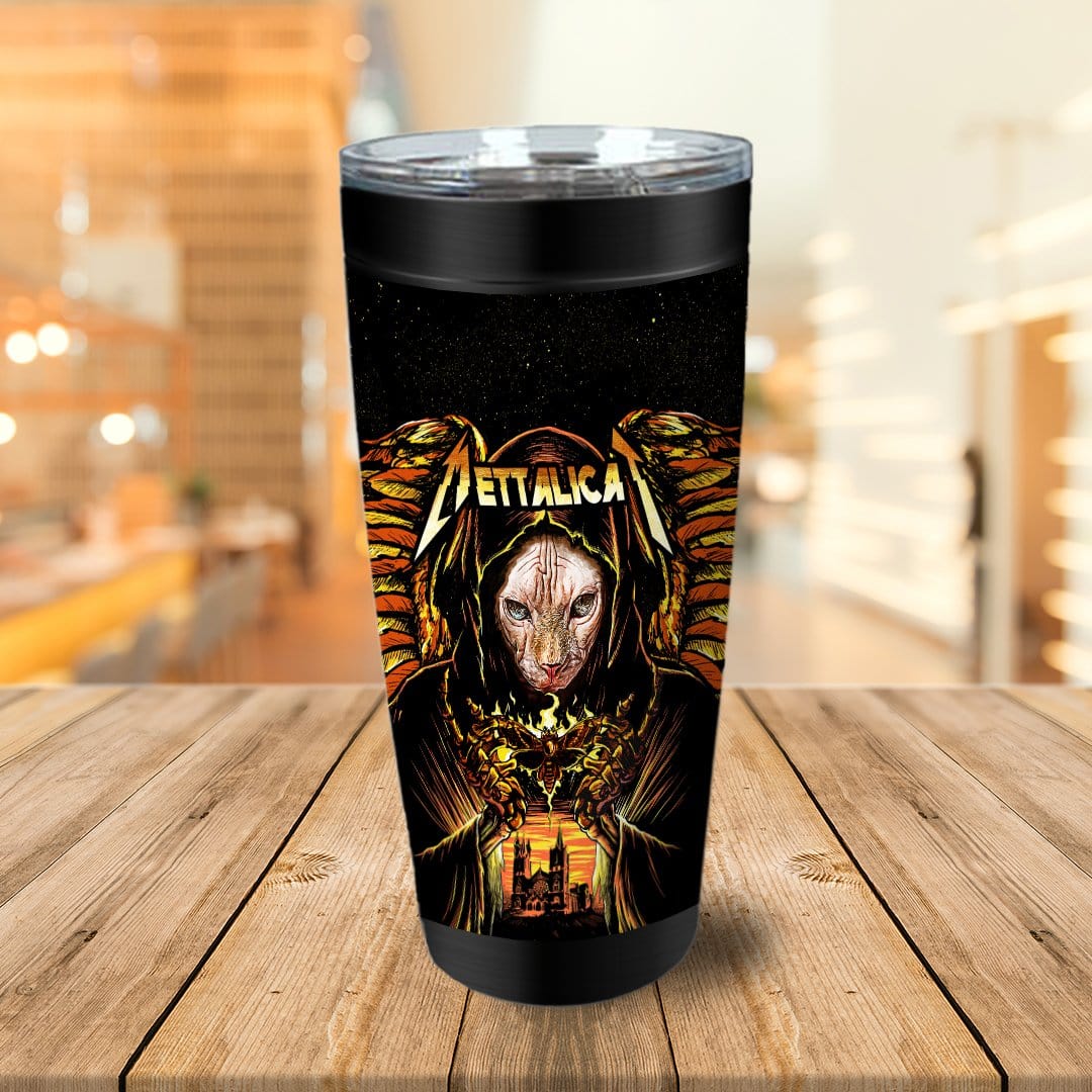 &#39;Mettalicat&#39; Personalized Tumbler