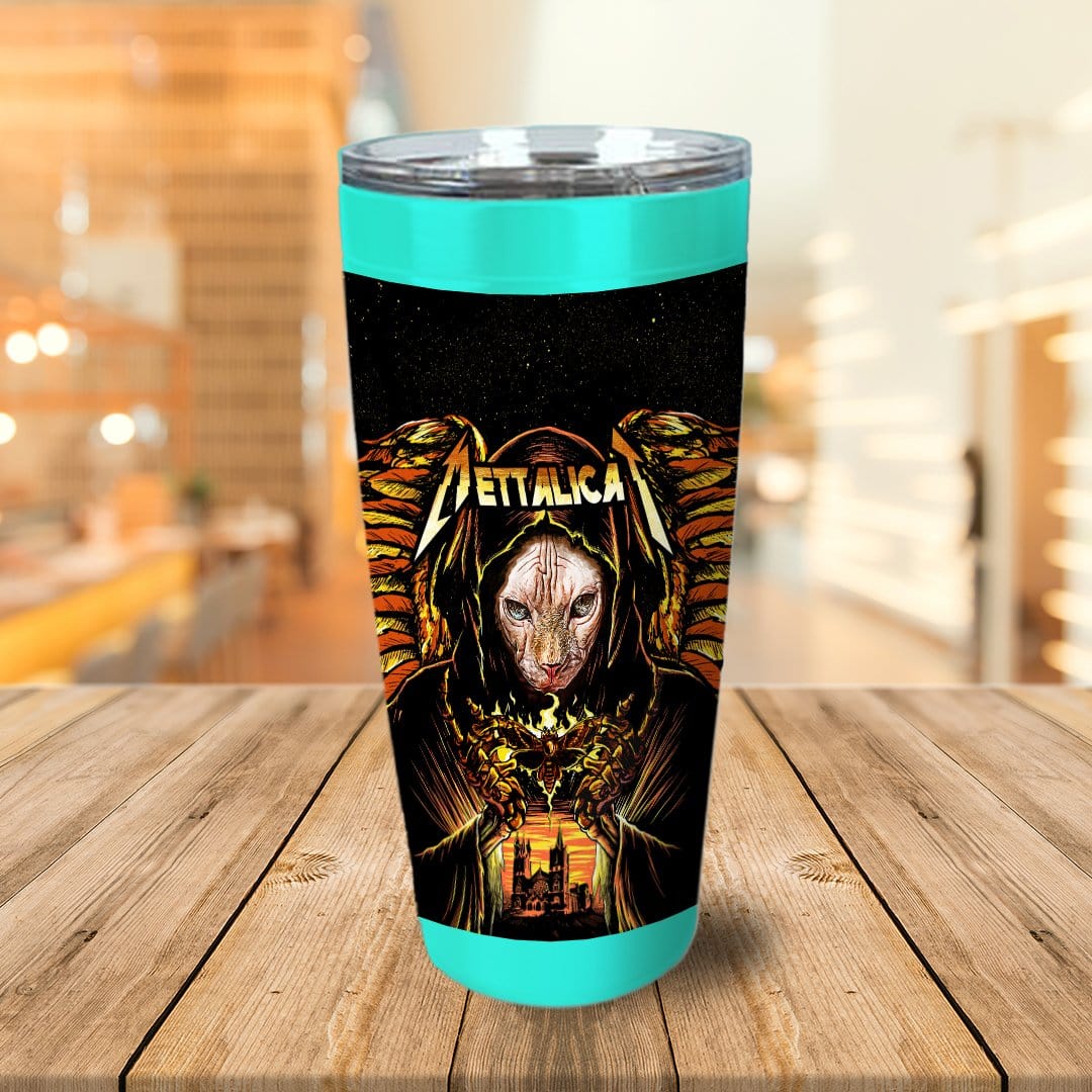 &#39;Mettalicat&#39; Personalized Tumbler