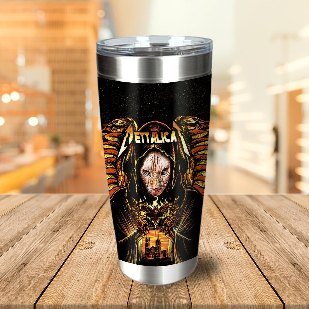 &#39;Mettalicat&#39; Personalized Tumbler